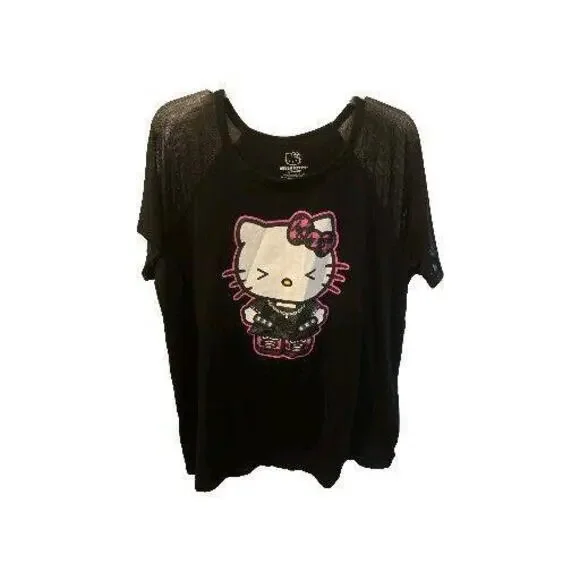 Hello Kitty Lightning Portrait Sanrio, Black‎ T-Shirt, Size M - Picture 5 of 9